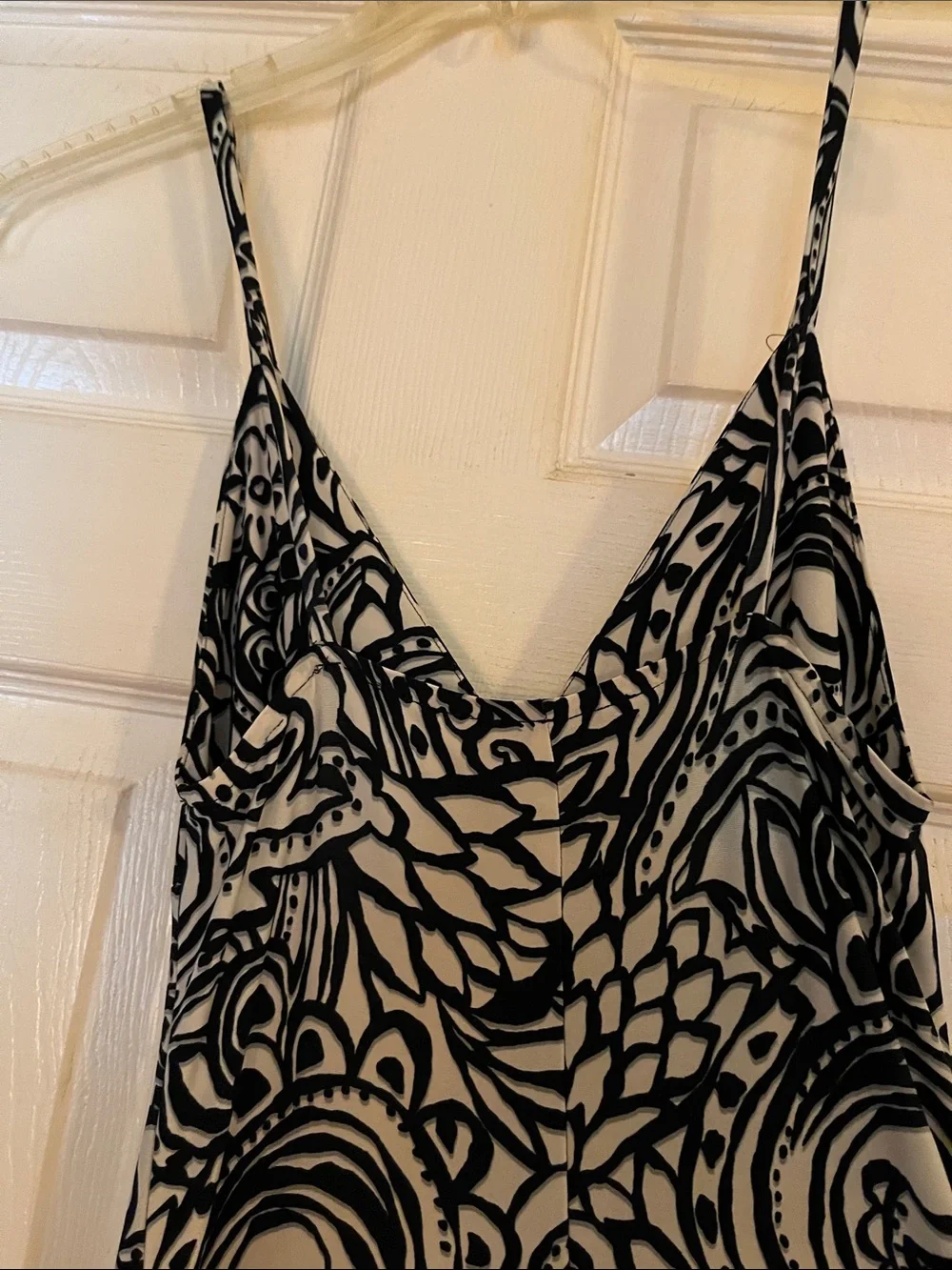 Vintage 1970’s Norma Kamali Black and White, spaghetti strap, wide-legged jumper - Picture 4 of 6